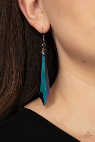 Paparazzi Sharp Dressed DIVA - Multi Oil Spill earrings