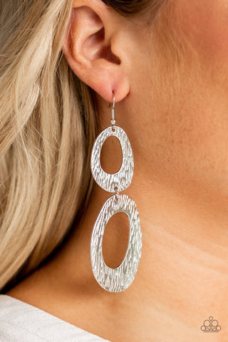 Paparazzi Ive SHEEN It All - Silver Earrings