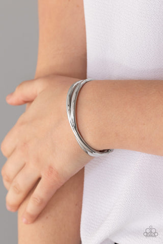 Paparazzi Crossing Over - Silver Bangle Bracelet