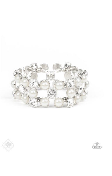 Paparazzi Diamonds and Debutantes White Bracelet