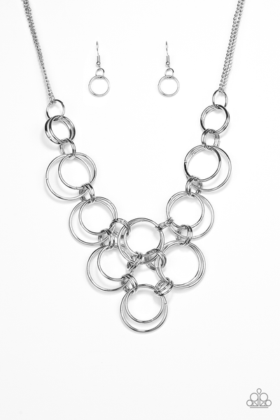 Paparazzi Ringing Off The Hook - Silver Necklace