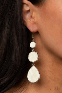 Paparazzi Progressively Posh - White Earrings