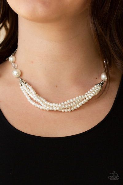 Paparazzi One-WOMAN Show - White Pearl Necklace