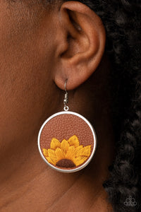 Paparazzi Sun-Kissed Sunflowers Brown Earrings