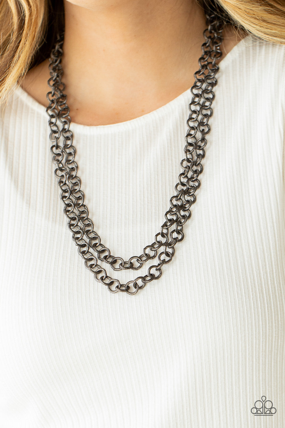 Paparazzi Grunge Goals Black Necklace