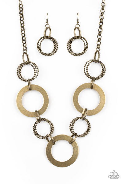 Paparazzi Ringed in Radiance - Brass Necklace