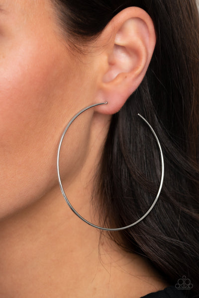 Paparazzi Very Curvaceous - Silver Earrings