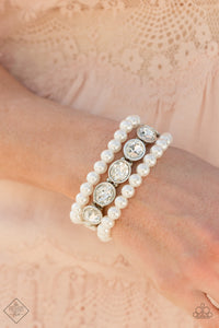 Paparazzi Flawlessly Flattering - White Bracelet
