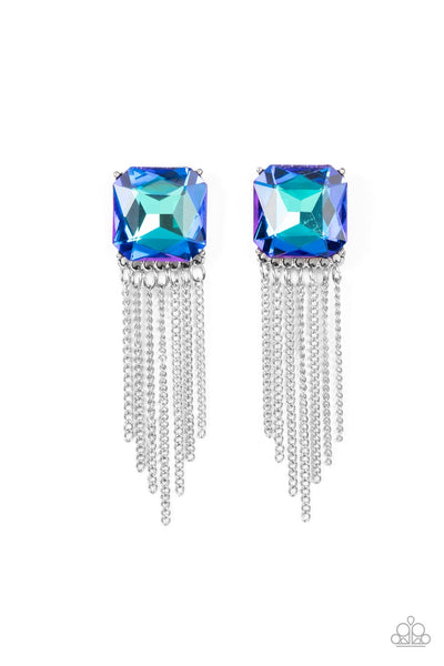 Paparazzi Supernova Novelty - Blue UV Shimmer Earrings