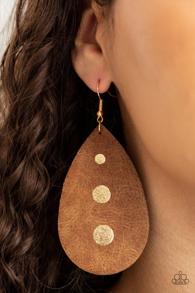 Paparazzi Rustic Torrent - Gold Earrings