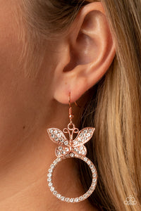 Paparazzi Paradise Found - Copper Butterfly Earrings