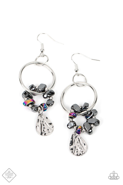 Paparazzi Fossil Flair - Multi Oil Spill Earrings