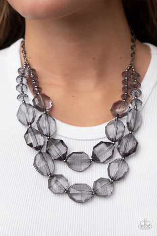 Paparazzi Icy Illumination Black Necklace