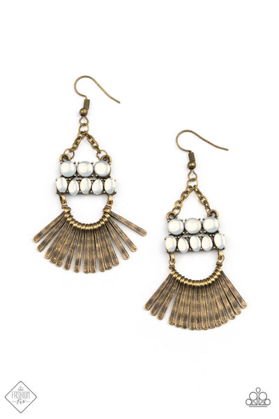 Paparazzi FLARE For Fierceness - Brass Earrings