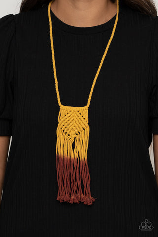 Paparazzi Look At MACRAME Now Yellow Necklace