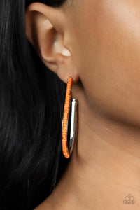 Paparazzi Beaded Bauble - Orange Seed Bead Earrings