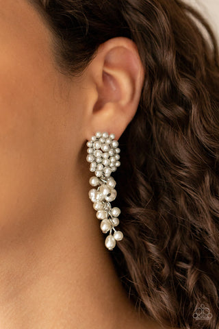 Paparazzi Fabulously Flattering White Pearl Earrings