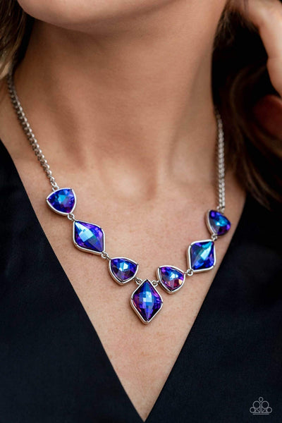 Paparazzi Glittering Geometrics - Purple UV Shimmer Necklace