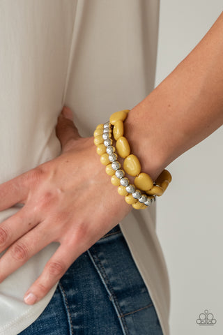 Paparazzi Color Venture - Yellow Bracelet