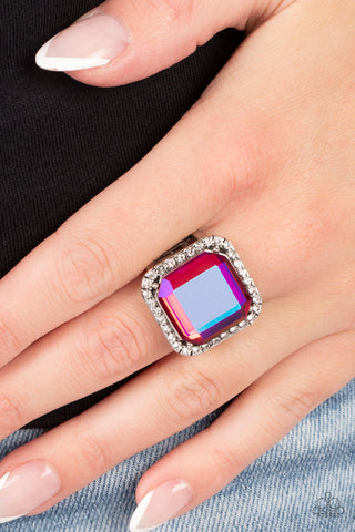 Paparazzi Slow Burn Pink Iridescent Ring