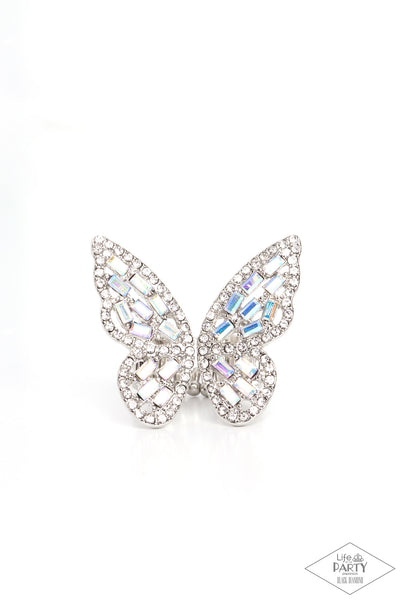 Multi Flauntable Flutter - Multi Iridescent Butterfly Ring