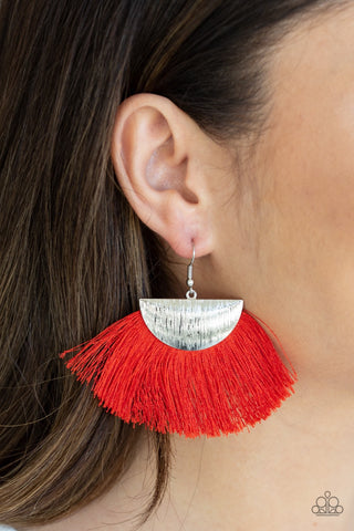 Paparazzi Fox Trap - Red Earrings