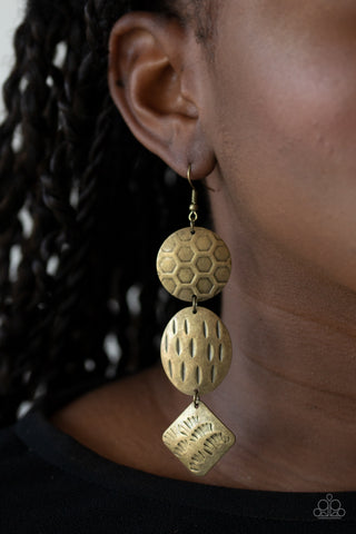 Paparazzi Mixed Movement - Brass Earrings