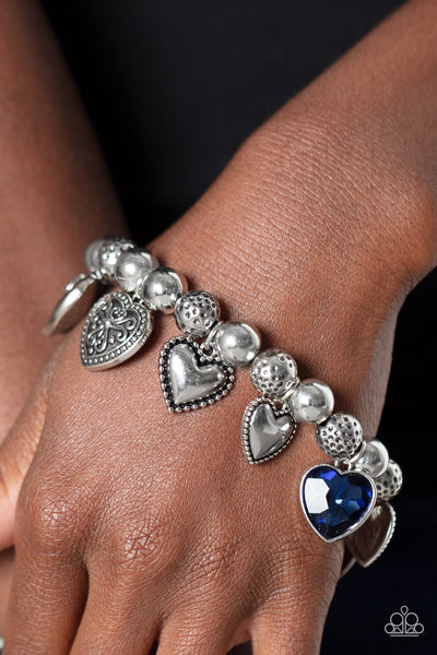 Paparazzi Charming Crush - Blue Heart Bracelet