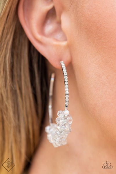 Paparazzi Bubble-Bursting Bling - White Earrings