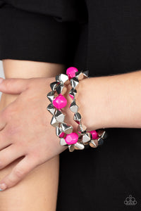 Paparazzi A Perfect TENACIOUS - Pink Bracelet