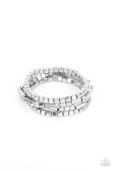 Paparazzi Metro Materials - Silver Bracelet