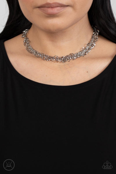Paparazzi Cause a Commotion - Silver ChokerNecklace