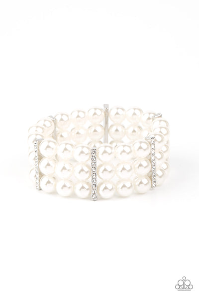 Paparazzi Modern Day Majesty - White Bracelet