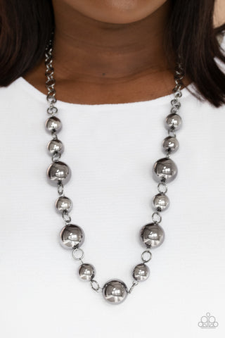 Paparazzi Commanding Composure - Black Necklace