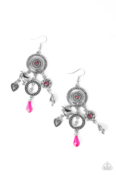 Paparazzi Springtime Essence - Pink Earrings