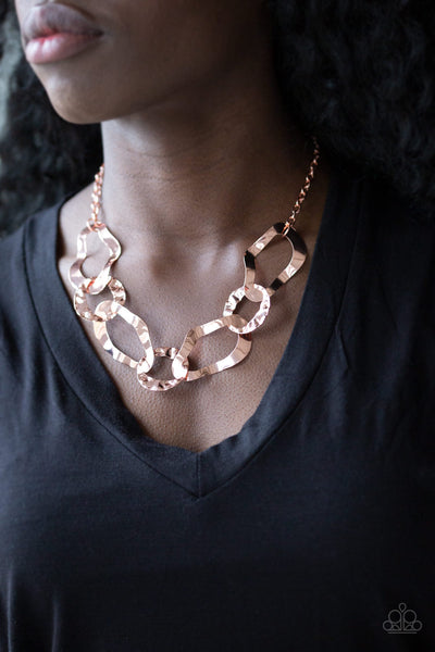 Paparazzi Capital Contour - Copper Necklace