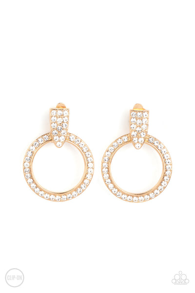 Paparazzi Sparkle at Your Service - Gold Clip on Earrings