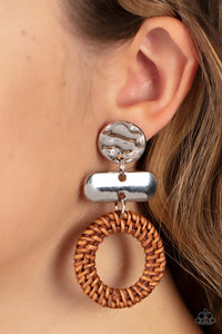 Paparazzi Woven Whimsically Brown Earrings