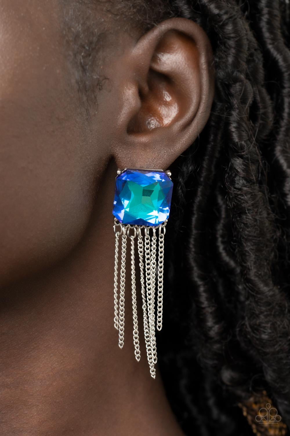 Paparazzi Supernova Novelty - Blue UV Shimmer Earrings