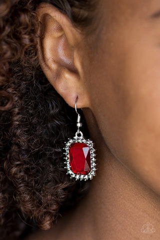 Paparazzi Downtown Dapper - Red Earrings