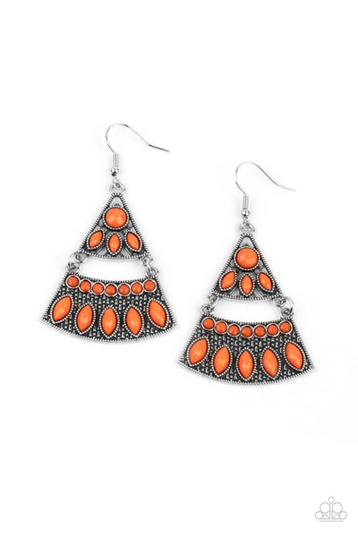 Paparazzi Desert Fiesta Orange Earrings