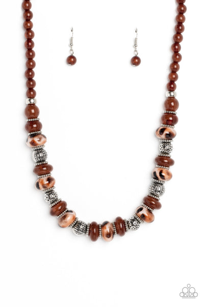 Paparazzi Warped Whimsicality - Brown Necklace