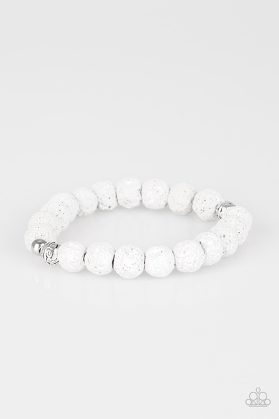 Paparazzi Steady Now - White Bracelet