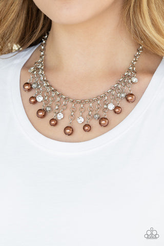 Paparazzi HEIR-headed - Brown necklace