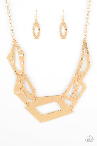 Paparazzi Break The Mold Gold Necklace