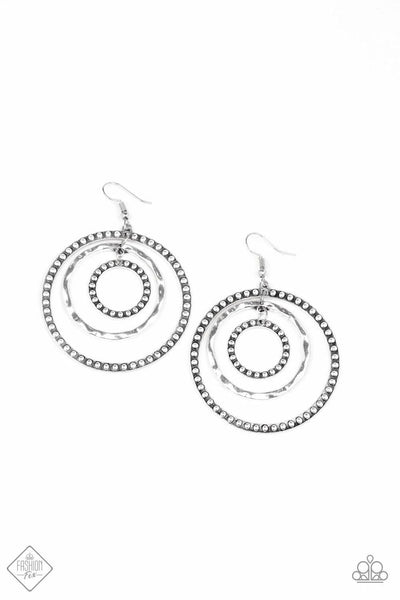 Paparazzi Texture Takeover Silver Fashion Fix Earrings