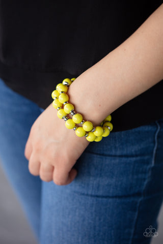 Paparazzi Bubble Blast Off Yellow Bracelet