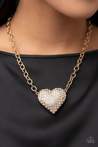 Paparazzi Heartbreakingly Blingy - Gold Necklace