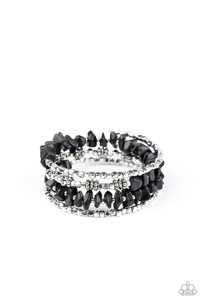 Paparazzi Rockin Renegade Black Coil Bracelet