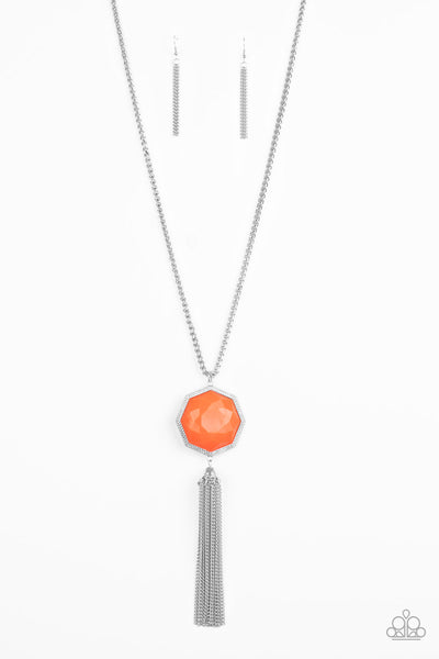 Paparazzi Prismatically Polygon - Orange Necklace